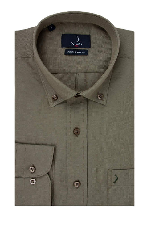 Ανδρικό Πουκάμισο Χρώμα Λαδί NCS