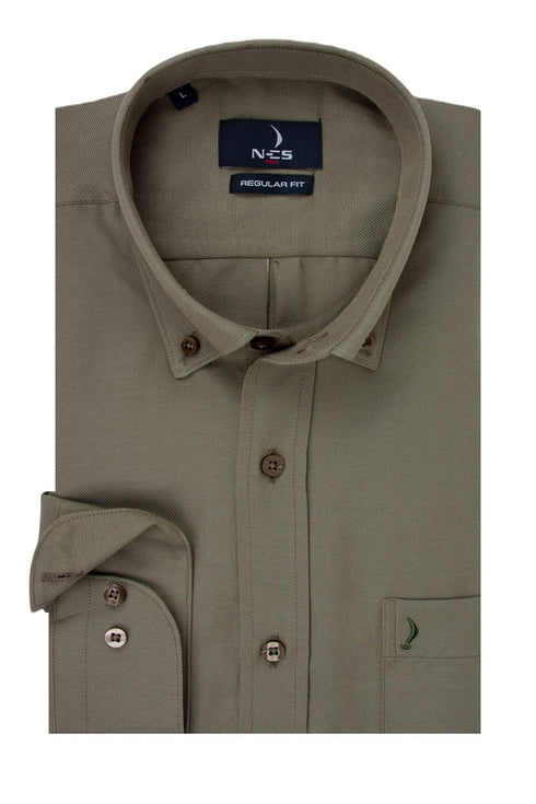 Ανδρικό Πουκάμισο Χρώμα Λαδί NCS