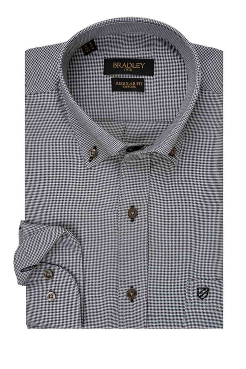 Ανδρικό Πουκάμισο Γκρι Πτι Καρό Bradley