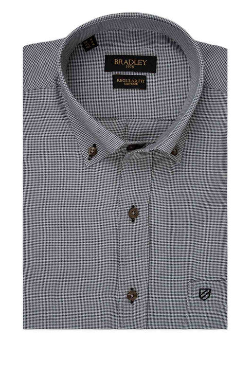 Ανδρικό Πουκάμισο Γκρι Πτι Καρό Bradley