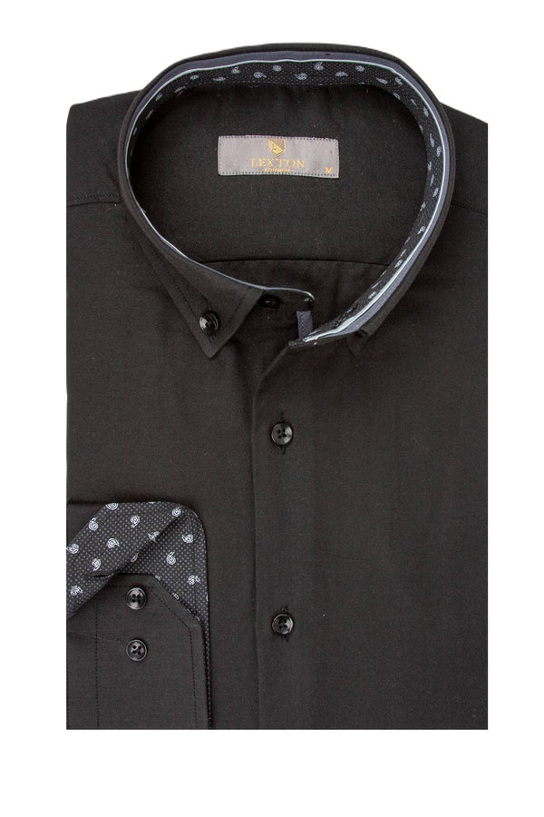 Ανδρικό Πουκάμισο Χρώμα Μαύρο Lexton