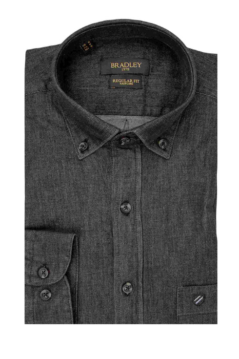 Ανδρικό Τζιν Πουκάμισο Χρώμα Μαύρο Bradley