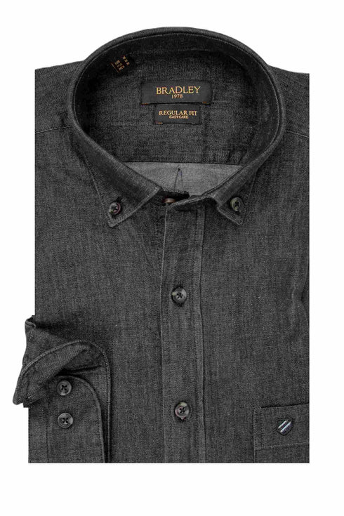 Ανδρικό Τζιν Πουκάμισο Χρώμα Μαύρο Bradley