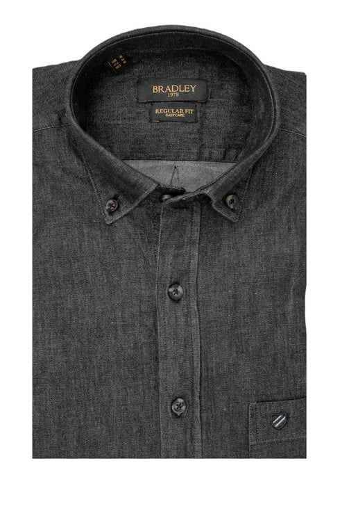 Ανδρικό Τζιν Πουκάμισο Χρώμα Μαύρο Bradley