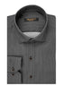 Ανδρικό Πουκάμισο Στενή Γραμμή Γκρι Σκούρο Σχεδιαστό Brand's