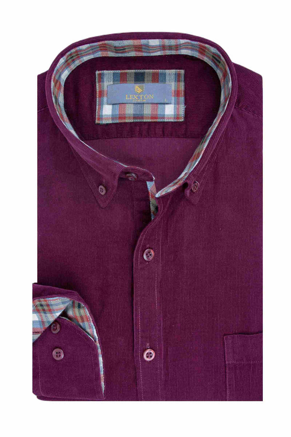 Ανδρικό Πουκάμισο Κοτλέ Μπορντό Lexton