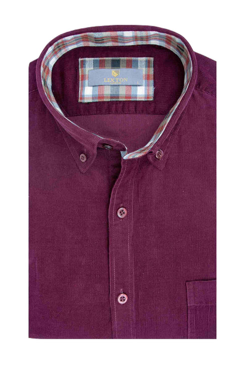 Ανδρικό Πουκάμισο Κοτλέ Μπορντό Lexton