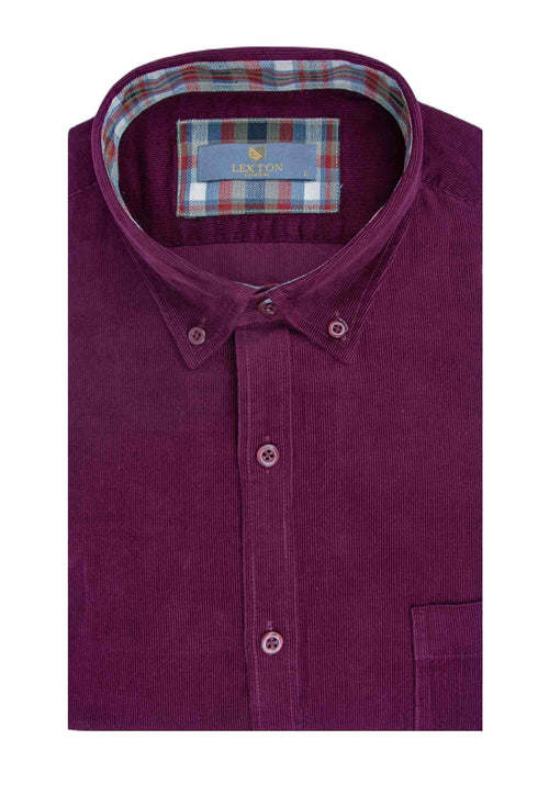 Ανδρικό Πουκάμισο Κοτλέ Μπορντό Lexton