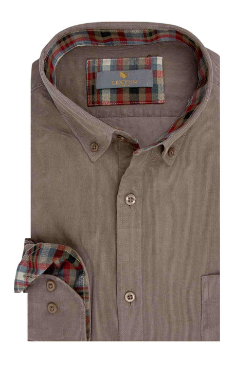 Ανδρικό Πουκάμισο Κοτλέ Μπεζ Lexton
