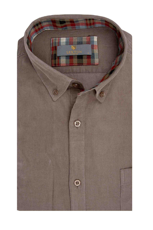 Ανδρικό Πουκάμισο Κοτλέ Μπεζ Lexton