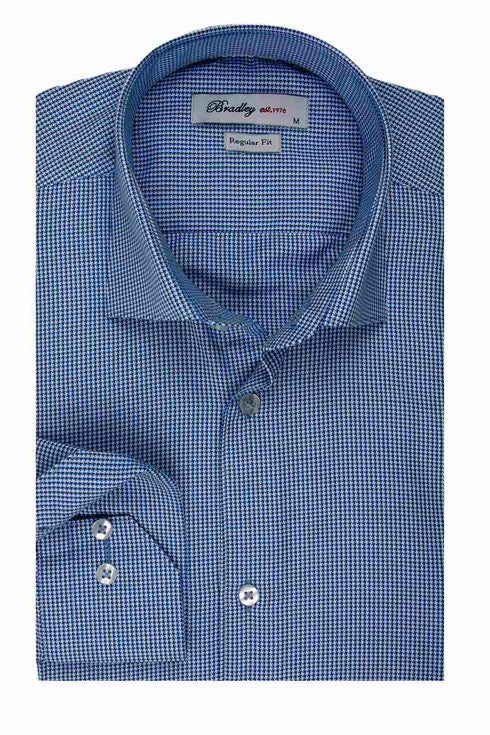 Ανδρικό Πουκάμισο Γαλάζιο Πτι Καρό Bradley
