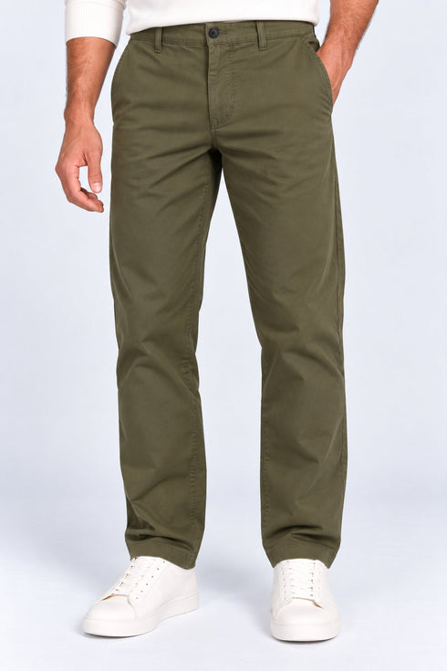 Ανδρικό Παντελόνι Chino σε Regular Fit Χακί Marcus
