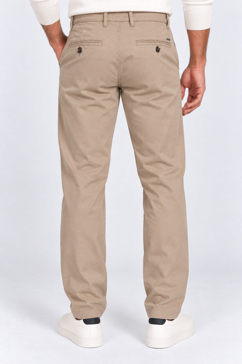 Ανδρικό Παντελόνι Chino σε Regular Fit Μπεζ Marcus