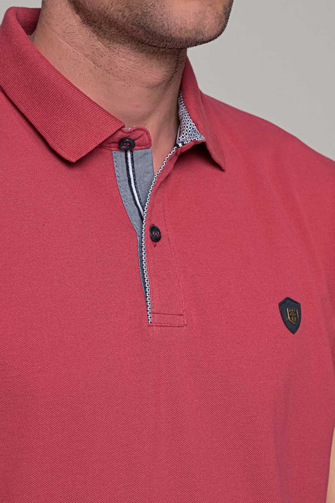 Ανδρικό Μπλουζάκι Πόλο Άνετη Γραμμή Ροζ Everbest