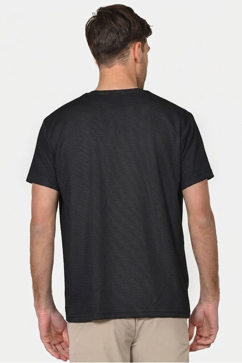 Ανδρικό T-Shirt Φλάμα Άνετη Γραμμή Μαύρο Everbest