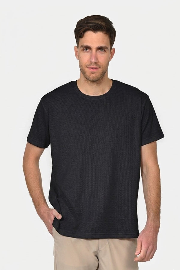 Ανδρικό T-Shirt με Ανάγλυφη Υφή Μαύρο Everbest