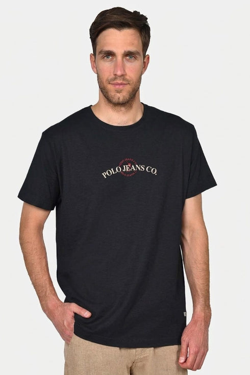 Ανδρικό T-Shirt Φλάμα Άνετη Γραμμή Μαύρο Everbest