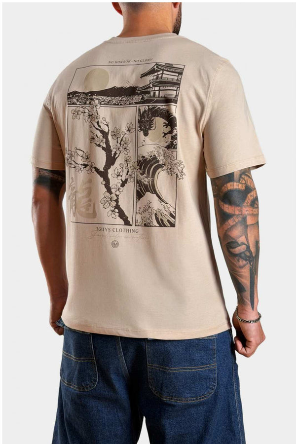 3Guys Ανδρικό T-Shirt Μπεζ Glory