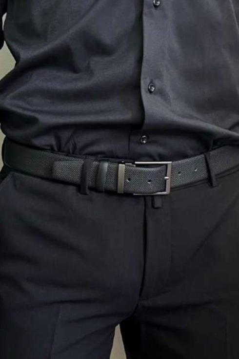 Ανδρική Μαύρη Δερμάτινη Ζώνη