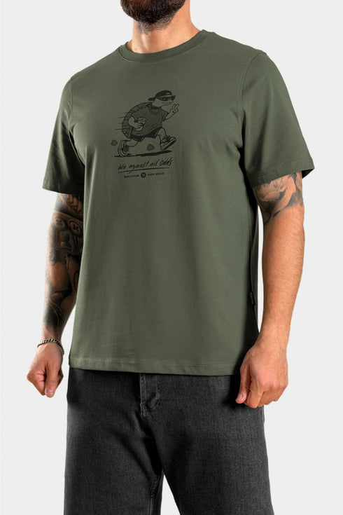 3Guys Ανδρικό T-Shirt Χακί All Odds