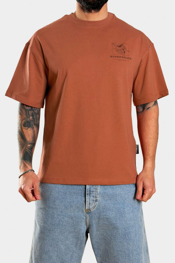 3Guys Ανδρικό T-Shirt Καφέ Theron