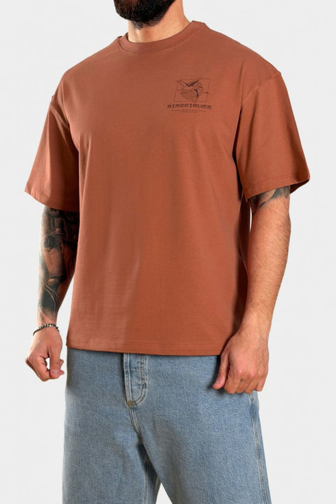 3Guys Ανδρικό T-Shirt Καφέ Theron