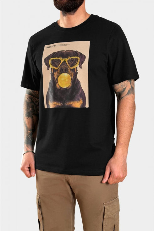 3Guys Ανδρικό T-Shirt Μαύρο Rottweiler