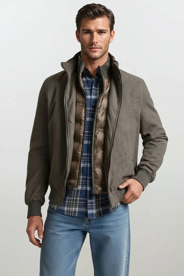 Ανδρικό Μπουφάν με Μόστρα Καφέ Lexton