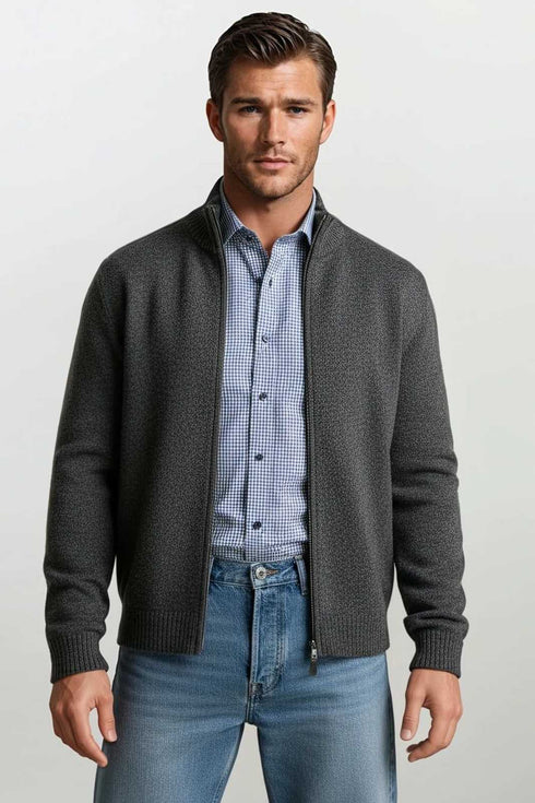 Ανδρική Ζακέτα Σενίλ Γκρι Lexton