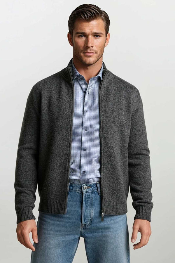 Ανδρική Ζακέτα Σενίλ Γκρι Lexton