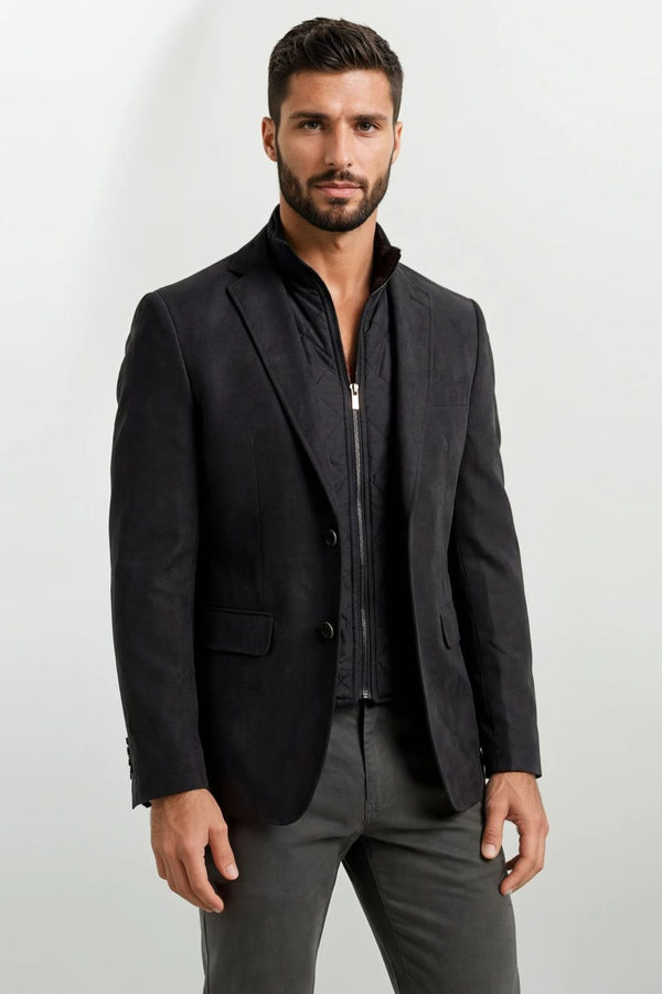 Ανδρικό Σακάκι σε Slim Γραμμή Μαύρο NYT