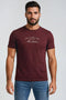 Ανδρικό T-Shirt Άνετη Γραμμή Μπορντό με Τύπωμα
