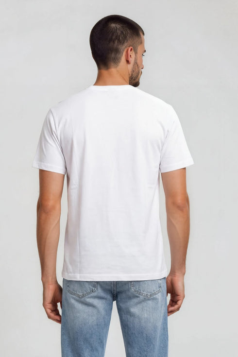 Ανδρικό T-Shirt Άνετη Γραμμή Λευκό με Τύπωμα