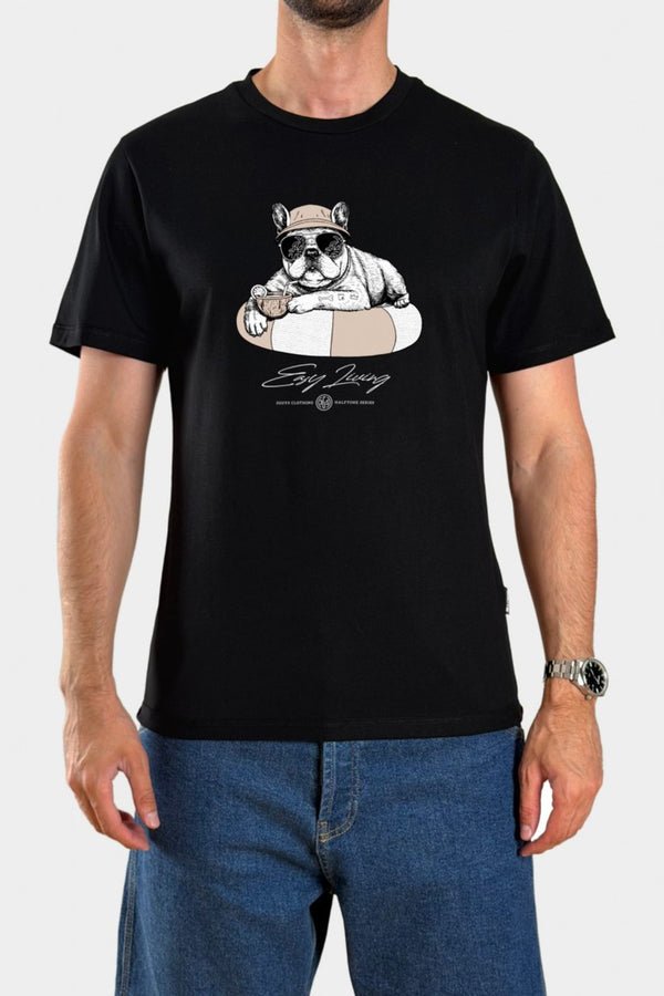 3Guys Ανδρικό T-Shirt Μαύρο Easy Living