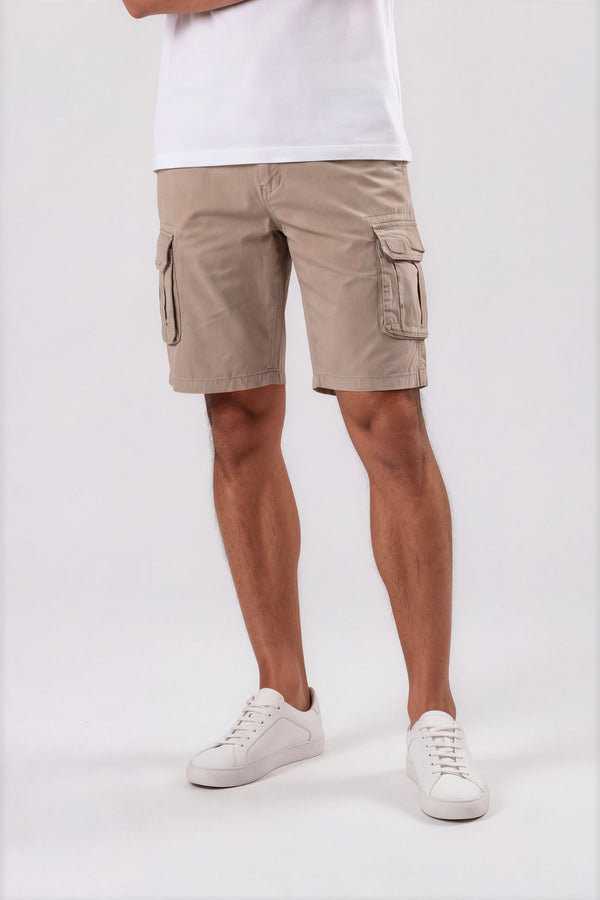 Ανδρική Βερμούδα Cargo Μπεζ Cotton Green