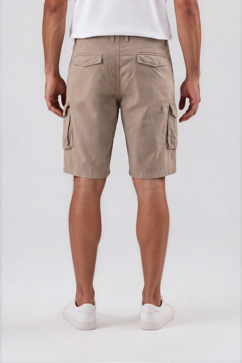 Ανδρική Βερμούδα Cargo Μπεζ Cotton Green