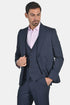 Ανδρικό Κοστούμι με Γιλέκο σε Στενή Γραμμή Μπλε