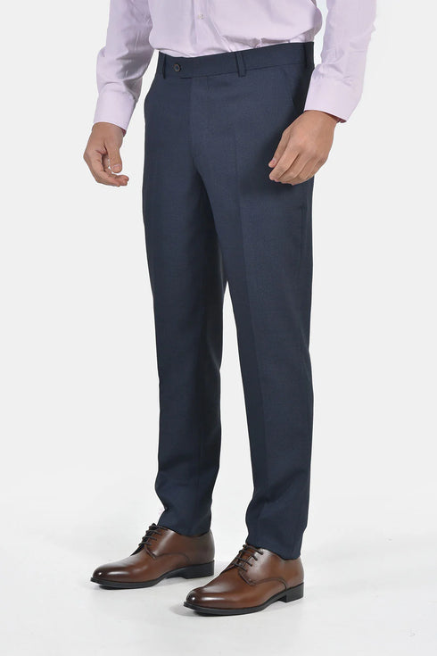 Ανδρικό Κοστούμι με Γιλέκο σε Στενή Γραμμή Μπλε