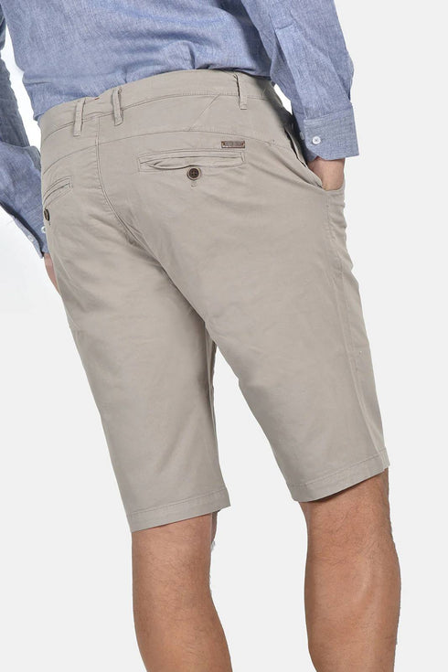 Ανδρική Βερμούδα Chino Γκρι Πάγου Cotton Green