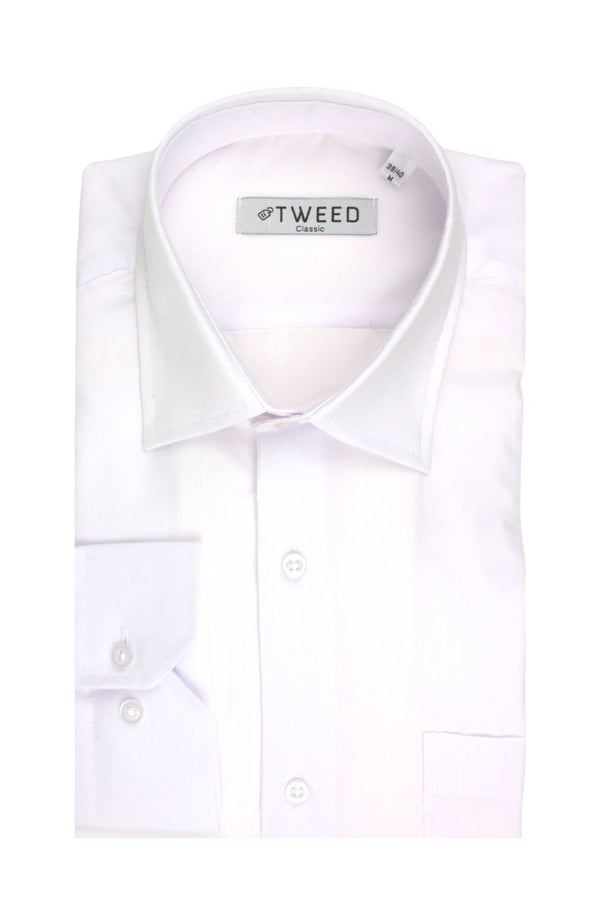 Ανδρικό Πουκάμισο με Τσέπη Λευκό Tweed