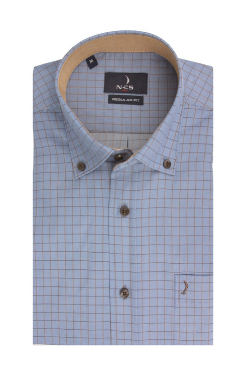 Ανδρικό Πουκάμισο Γαλάζιο Καρό NCS