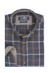 Ανδρικό Πουκάμισο Καρό Φανέλα Μπλε-Καφέ NYT