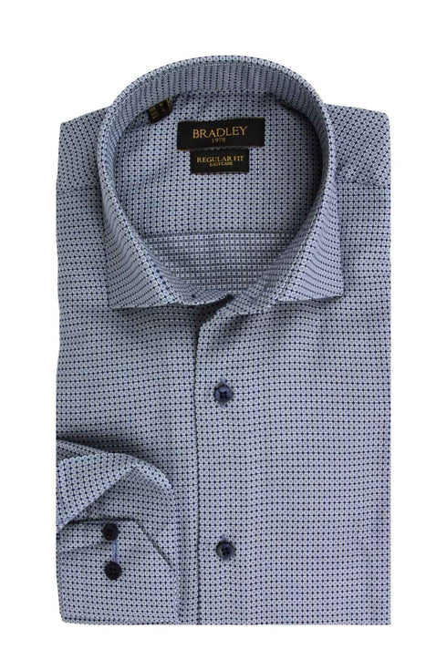 Ανδρικό Πουκάμισο Γκρι με Μπλε Μοτίβο Bradley