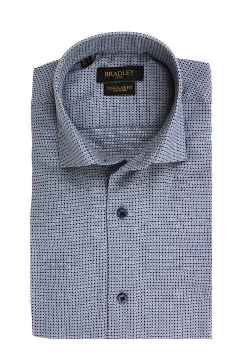 Ανδρικό Πουκάμισο Γκρι με Μπλε Μοτίβο Bradley