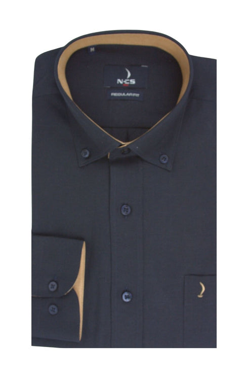 Ανδρικό Πουκάμισο Oxford Μπλε Σκούρο NCS