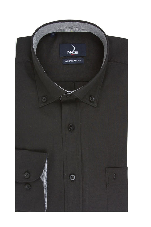 Ανδρικό Πουκάμισο Oxford Μαύρο NCS