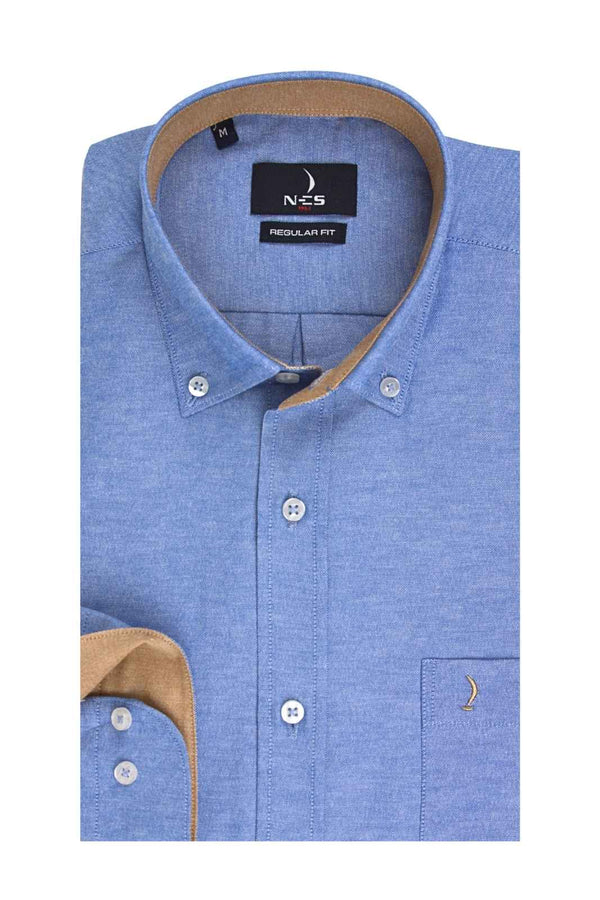 Ανδρικό Πουκάμισο Oxford Γαλάζιο NCS