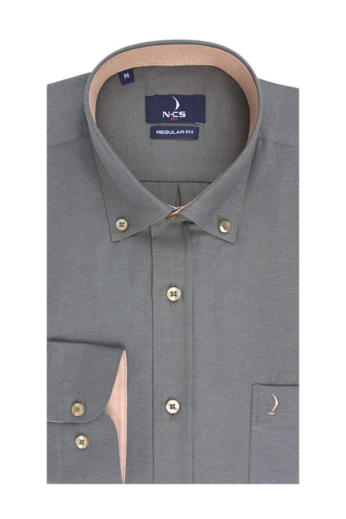 Ανδρικό Πουκάμισο Oxford Λαδί NCS