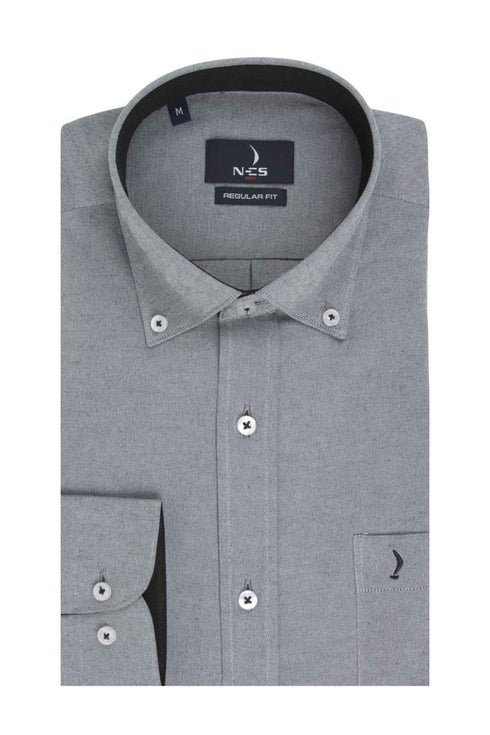 Ανδρικό Πουκάμισο Oxford Γκρι NCS