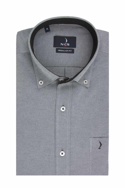 Ανδρικό Πουκάμισο Oxford Γκρι NCS